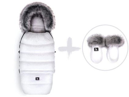 Set zimní fusak s rukavicemi COMBI YUKON 3v1, White, bílý