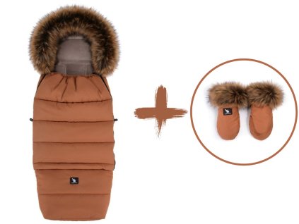 Set zimní fusak s rukavicemi COMBI YUKON 3v1, Amber, horčicová