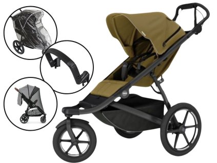 Kočárek Thule Urban Glide 3 s UNI příslušenstvím, Nutria green