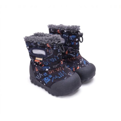 Chlapčenská zimná obuv s membránou D.D.Step AQUA-TEX - Čierna (Veľkosť 25)