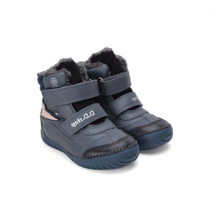 Chlapčenské svietiace zimné čižmy D.D.STEP (Veľkosť 36, Farba Modrá)