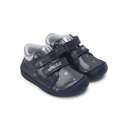 BAREFOOT kožená dievčenská obuv DDSTEP - Modrá (Veľkosť 24)