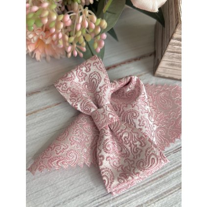 Chlapčenský motýlik a vreckovka do saka - Ružová (Veľkosť UNI)