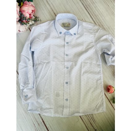 Chlapčenská košeľa dlhý rukáv - Modrá (Veľkosť 116)