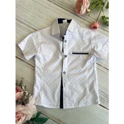 Vzorovaná chlapčenská košeľa - Biela (Veľkosť 116)