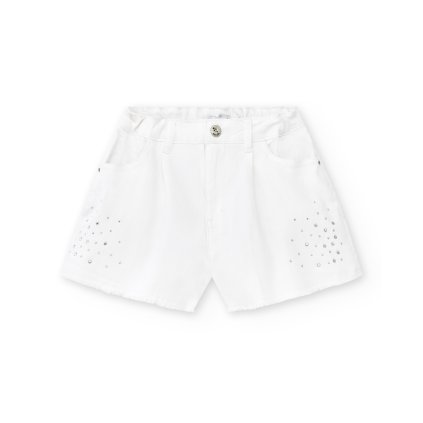 Dievčenské krátke nohavice - Biela (Veľkosť 140)