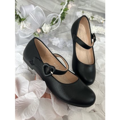 Čierne dievčenské balerínky - Čierna (Veľkosť 31)