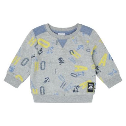 Športová chlapčenská mikina s potlačou - Sivá