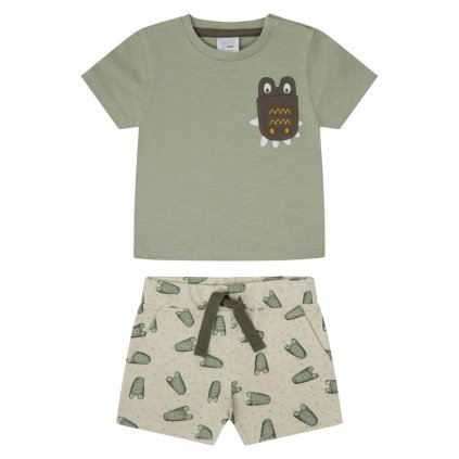 2 dielny letný chlapčenský set - Khaki (Veľkosť 80)