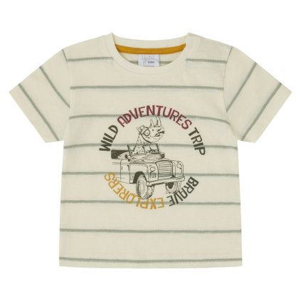 Chlapčenské bavlnené tričko krátky rukáv - Cream (Veľkosť 80)