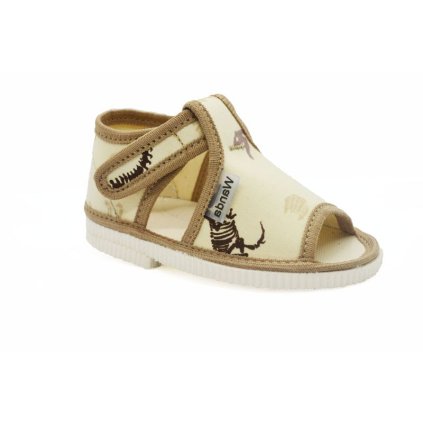 Chlapčenské prezúvky WANDA T-rex - Béžová (Veľkosť 18)