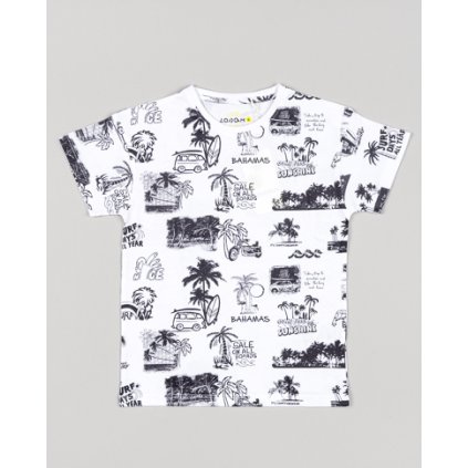 Chlapčenské bavlnené tričko krátky rukáv - Biela (Veľkosť 122)