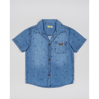 Chlapčenská rifľová košeľa - Modrá (Veľkosť 140)