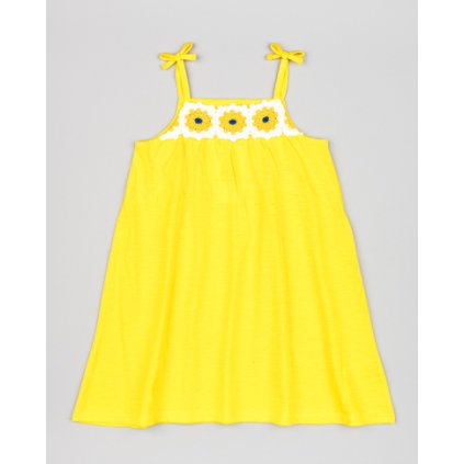 Dievčenské letné šaty - Žltá (Veľkosť 116)