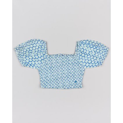 Dievčenský crop-top - Zelenomodrá (Veľkosť 152)