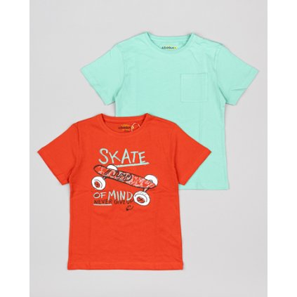 Chlapčenské bavlnené tričko duo pack - Červená (Veľkosť 152)