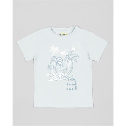 Chlapčenské bavlnené tričko krátky rukáv - Modrá (Veľkosť 116)