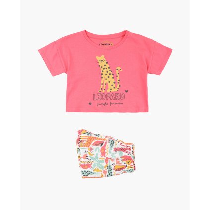 2 dielny dievčenský letný set - malina (Veľkosť 98)