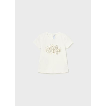 MAYORAL tričko s potlačou kr.ruk. crudo - Cream (Veľkosť 80)