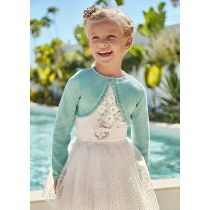 Dievčenské bolero - Tyrkysová (Veľkosť 98)