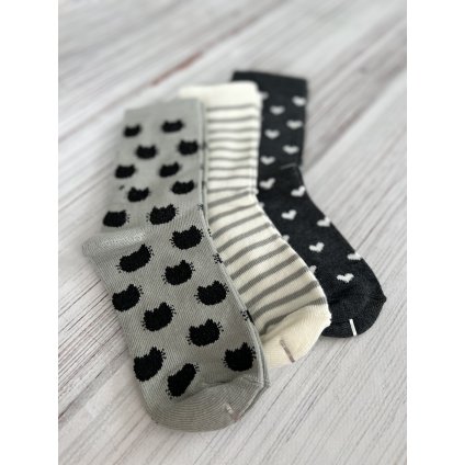 Dievčenské bavlnené ponožky - Sivá (Veľkosť 37-40)