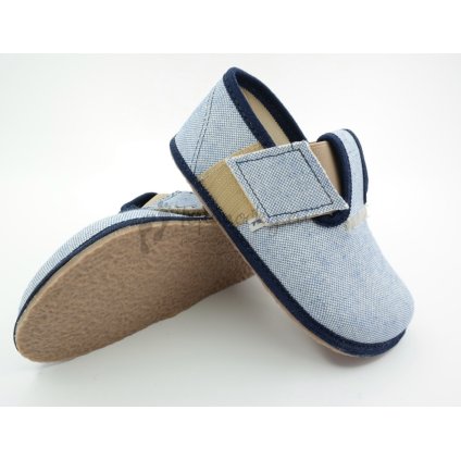 Detské barefoot papuče PEGRES - Modrá (Veľkosť 31)