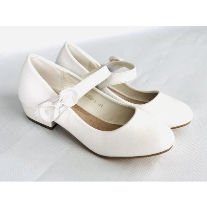Biele dievčenské balerínky k 1sv.príjímaniu - Biela