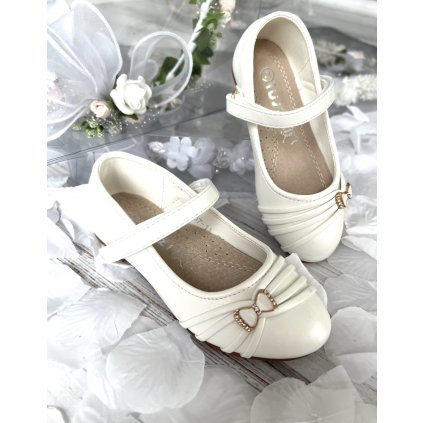 Biele dievčenské balerínky k 1sv.príjímaniu (Veľkosť 36)