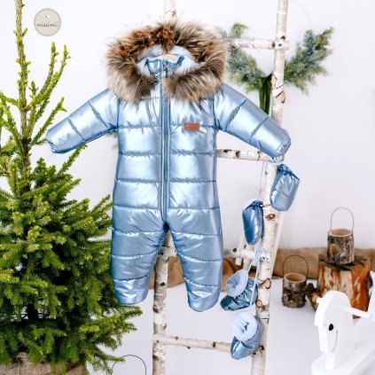 Exkluzívny metalický overal s kožušinkou MISSIMI (Veľkosť 104)