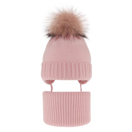 Dievčenská zimná čiapka s nákrčníkom (Veľkosť 1-3 roky)