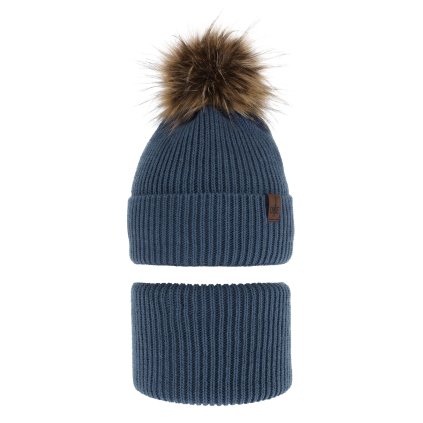 Chlapčenská zimná čiapka s nákrčníkom (Veľkosť 4-10 rokov, Farba Modrá)