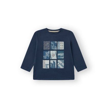 Chlapčenské tričko dlhý rukáv - Modrá (Veľkosť 158)