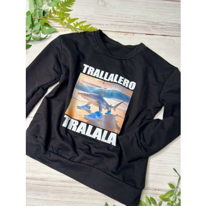 Detské tričko s dlhým rukávom TRALLALERO TRALALA - Čierna (Veľkosť 152/158)