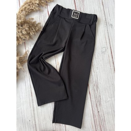 Dievčenské rozšírené nohavice - Čierna (Veľkosť 152/158)