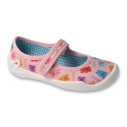 Dievčenské plátené baleríny BEFADO - Ružová (Veľkosť 26)