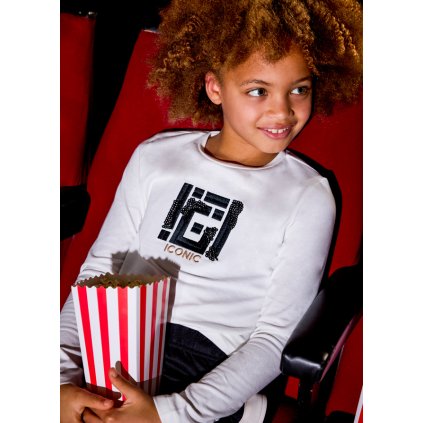 MAYORAL bavlnené dievčenské tričko - Cream (Veľkosť 140)