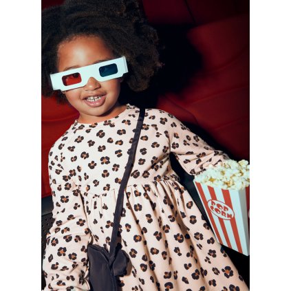 Dievčenské bavlnené šaty s kabelkou - Mnohofarebné (Veľkosť 140)