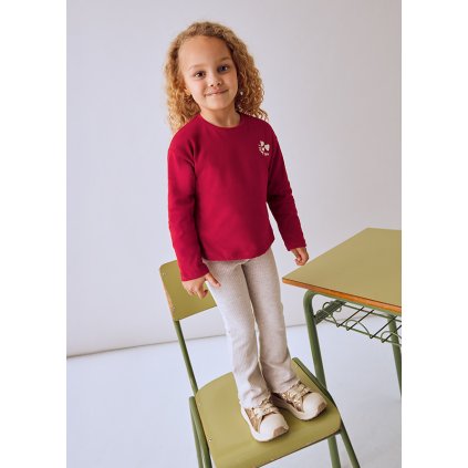 MAYORAL vrúbkované dievčenské nohavice - Béžová (Veľkosť 140)