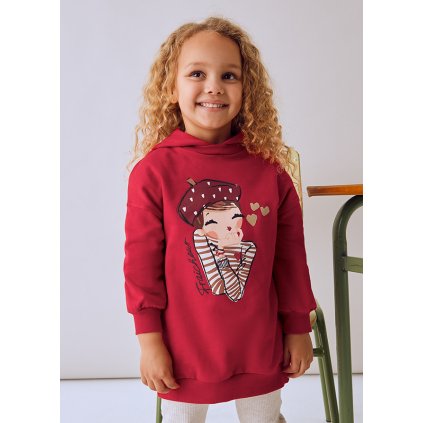 MAYORAL dievčenské bavlnené šaty - tunika - Červená (Veľkosť 140)