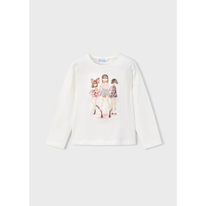 MAYORAL bavlnené dievčenské tričko - Béžová (Veľkosť 140)