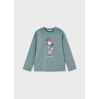 MAYORAL bavlnené dievčenské tričko - Tyrkysová (Veľkosť 128)