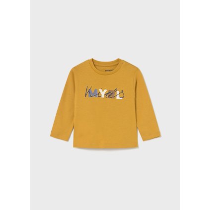 Chlapčenské basic tričko dlhý rukáv - Žltá (Veľkosť 92)