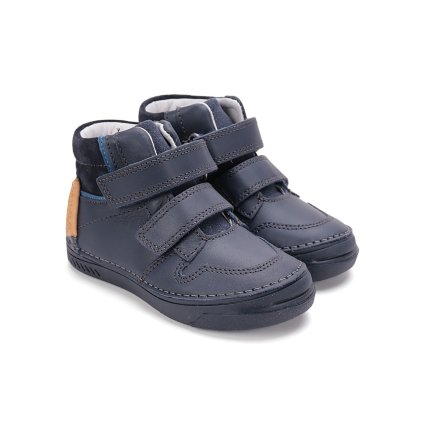 Chlapčenská kotníková kožená obuv D.D.STEP (Veľkosť 29, Farba Modrá)