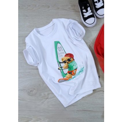 Chlapčenské tričko s krátkym rukávom - Biela (Veľkosť 140/146)