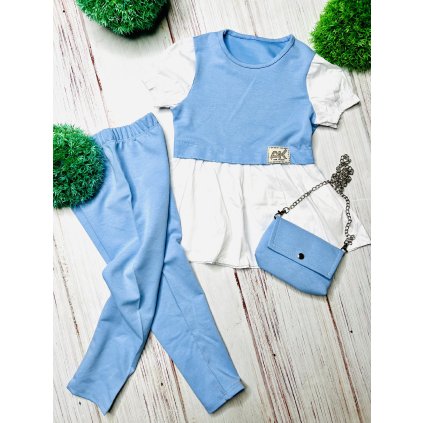 2 dielny dievčenský set s kabelkou - Modrá (Veľkosť 146/152)