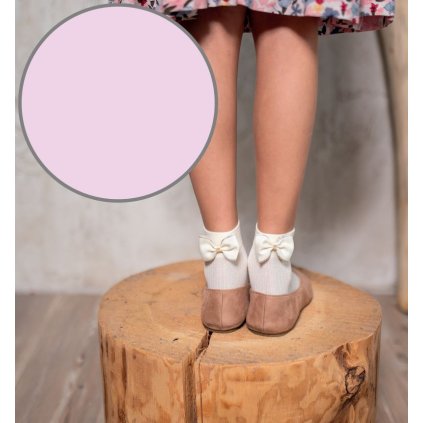 Dievčenské ponožky s mašľou - Ružová (Veľkosť 24-27)