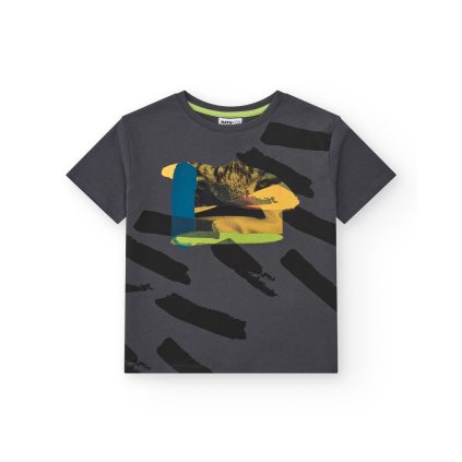 Chlapčenské tričko s krátkym rukávom - Sivá (Veľkosť 152)