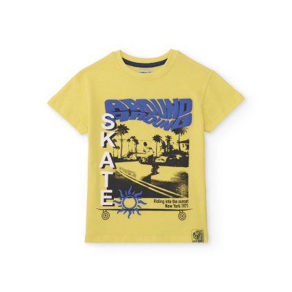 Chlapčenské tričko s krátkym rukávom - Žltá (Veľkosť 140)