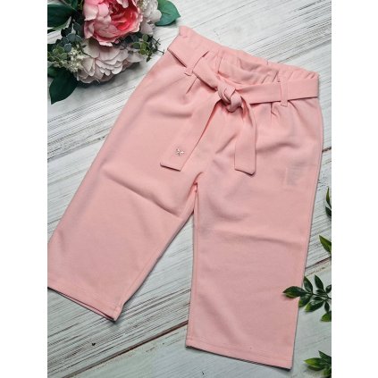 Dievčenské široké letné nohavice - Ružová (Veľkosť 128)