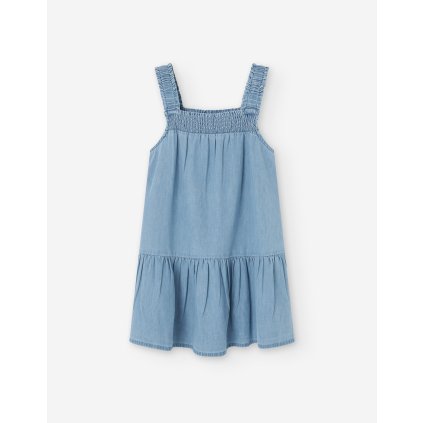 Dievčenské rifľové šaty tunika - Modrá (Veľkosť 152)